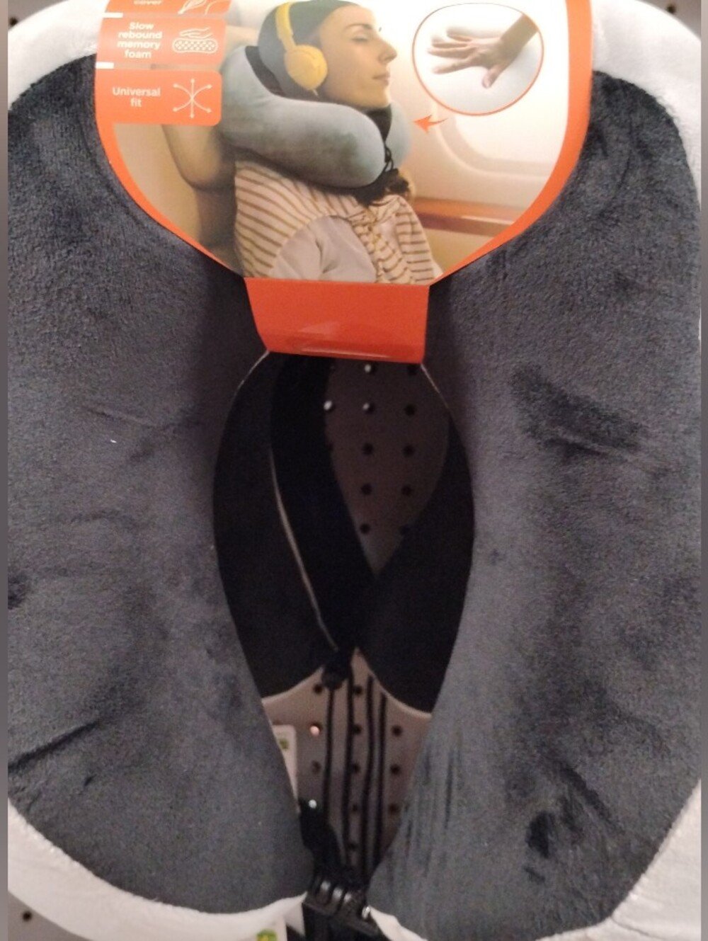 Gray Travel Neck Pillow - Memory Foam Comfort